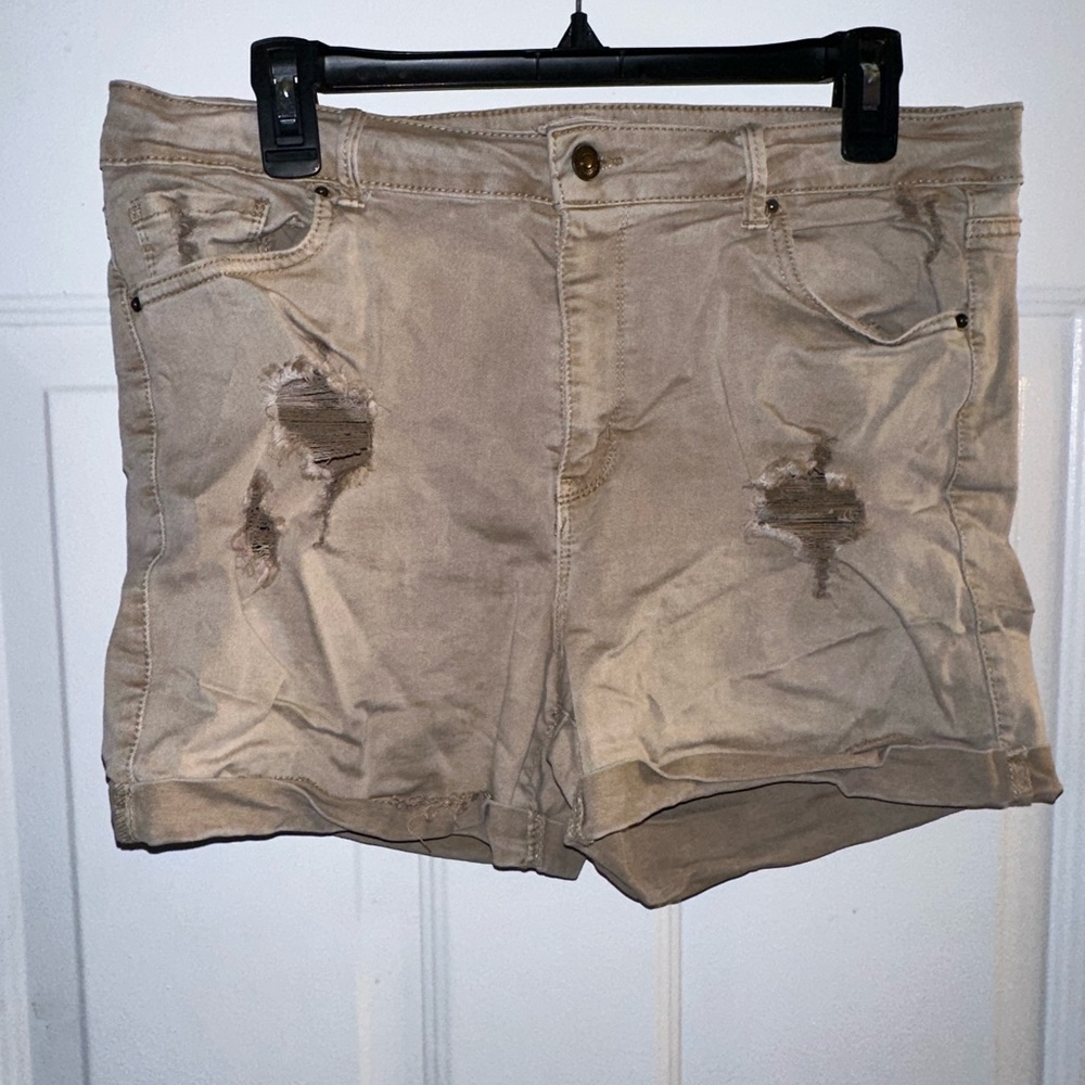Khaki wax jean shorts size 2X